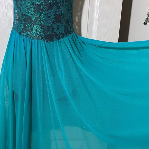 Curtain Call Costumes - Dance Costume ~ Teal Colored ~ Lyrical - Picture 6 of 10